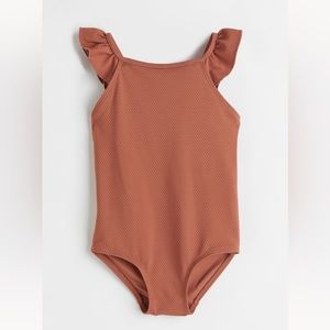 H&M Kids NWT Girls Flounced One Piece Swimsuit size 3/4T